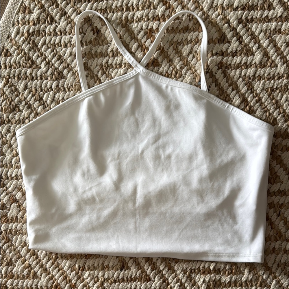 White Spaghetti Strap Crop Top